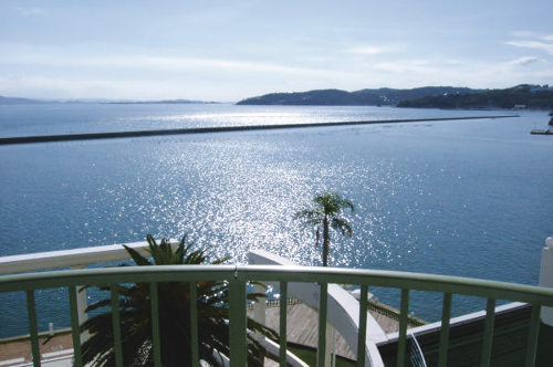 客室バルコニーと景色