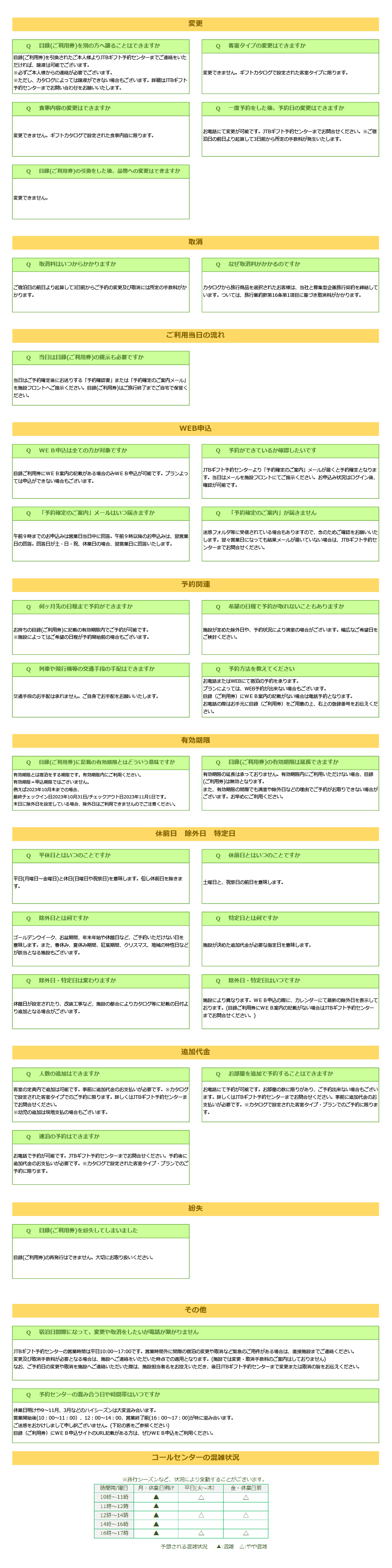 よくあるお問い合わせ